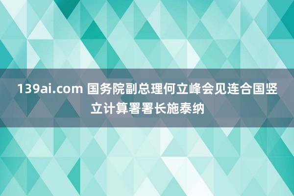 139ai.com 国务院副总理何立峰会见连合国竖立计算署署长施泰纳