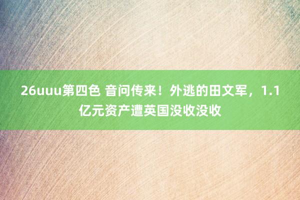 26uuu第四色 音问传来！外逃的田文军，1.1亿元资产遭英国没收没收