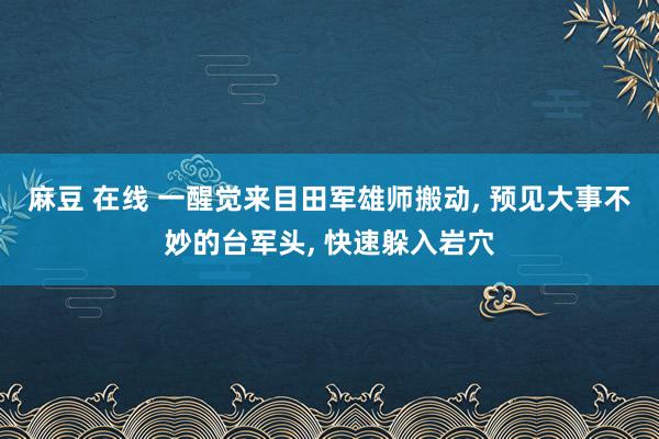 麻豆 在线 一醒觉来目田军雄师搬动， 预见大事不妙的台军头， 快速躲入岩穴