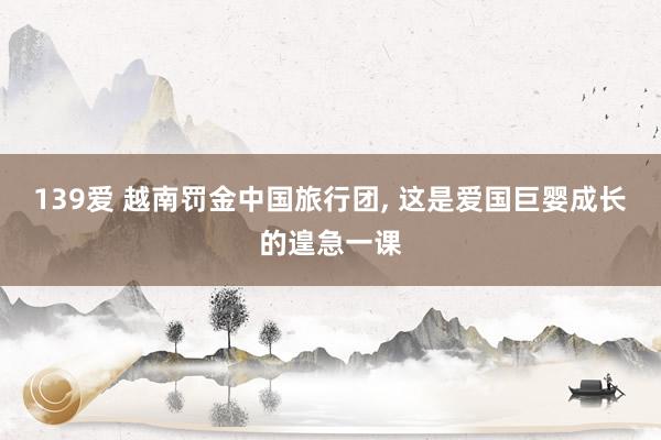 139爱 越南罚金中国旅行团, 这是爱国巨婴成长的遑急一课