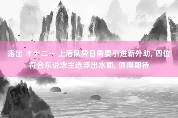露出 オナニー 上港队异日需要引进新外助, 四位符合东说念主选浮出水面, 值得期待