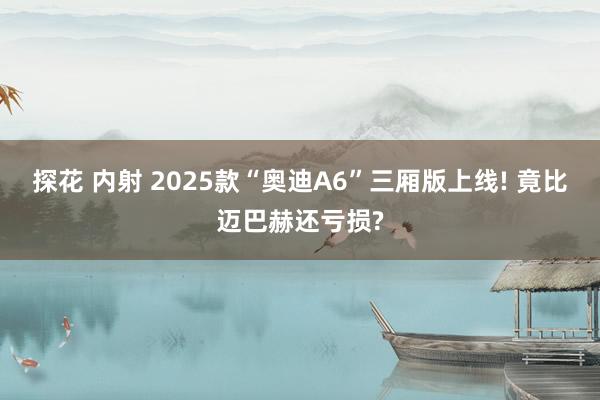 探花 内射 2025款“奥迪A6”三厢版上线! 竟比迈巴赫还亏损?