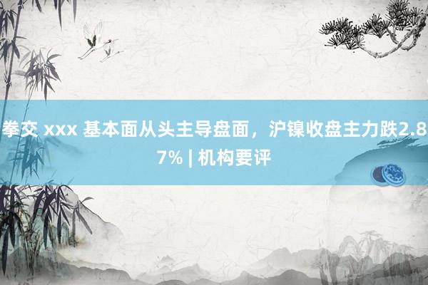 拳交 xxx 基本面从头主导盘面，沪镍收盘主力跌2.87% | 机构要评