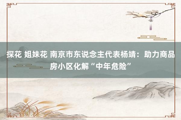 探花 姐妹花 南京市东说念主代表杨靖：助力商品房小区化解“中年危险”
