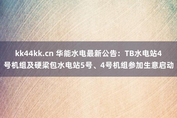 kk44kk.cn 华能水电最新公告：TB水电站4号机组及硬梁包水电站5号、4号机组参加生意启动