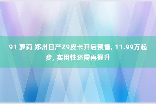 91 萝莉 郑州日产Z9皮卡开启预售, 11.99万起步, 实用性还需再擢升