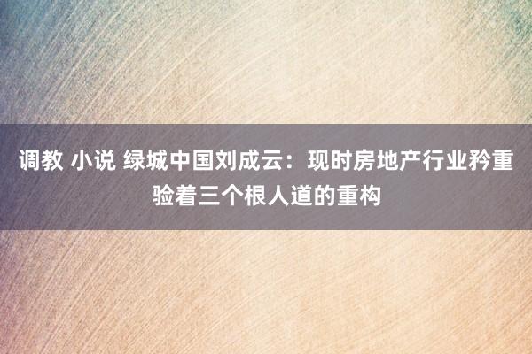 调教 小说 绿城中国刘成云：现时房地产行业矜重验着三个根人道的重构