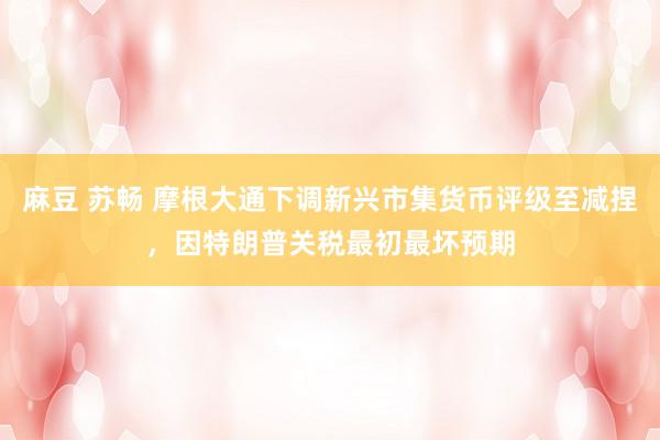 麻豆 苏畅 摩根大通下调新兴市集货币评级至减捏，因特朗普关税最初最坏预期