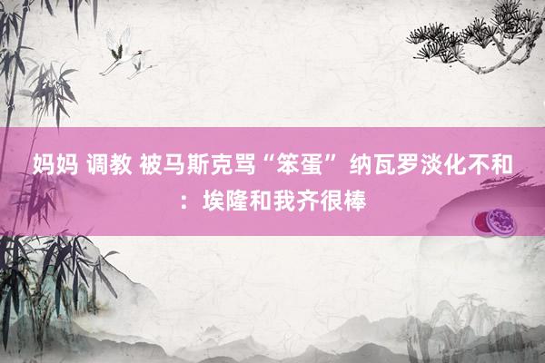 妈妈 调教 被马斯克骂“笨蛋” 纳瓦罗淡化不和：埃隆和我齐很棒