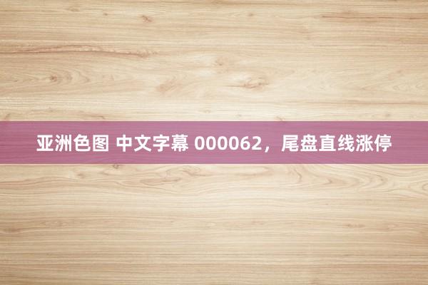 亚洲色图 中文字幕 000062，尾盘直线涨停