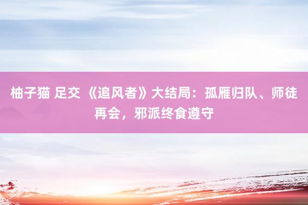 柚子猫 足交 《追风者》大结局：孤雁归队、师徒再会，邪派终食遵守
