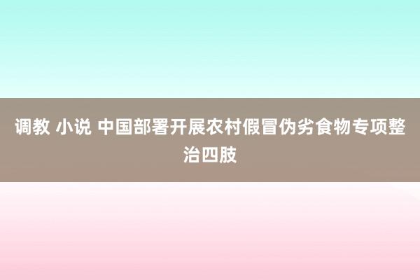 调教 小说 中国部署开展农村假冒伪劣食物专项整治四肢