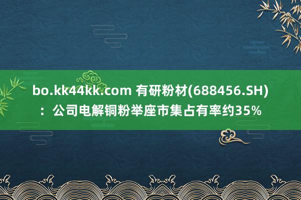bo.kk44kk.com 有研粉材(688456.SH)：公司电解铜粉举座市集占有率约35%