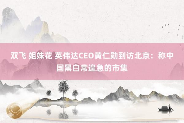 双飞 姐妹花 英伟达CEO黄仁勋到访北京：称中国黑白常遑急的市集