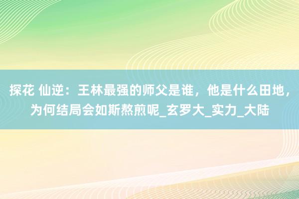 探花 仙逆：王林最强的师父是谁，他是什么田地，为何结局会如斯熬煎呢_玄罗大_实力_大陆