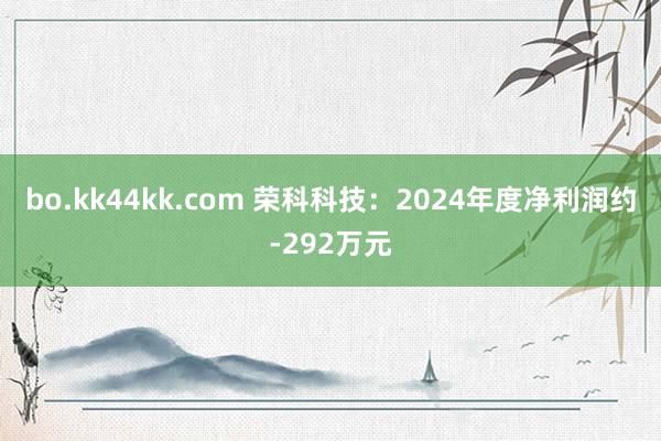 bo.kk44kk.com 荣科科技：2024年度净利润约-292万元