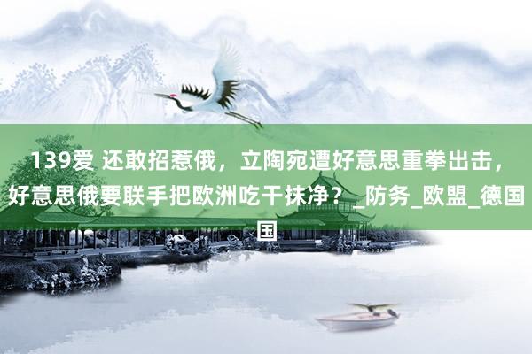 139爱 还敢招惹俄，立陶宛遭好意思重拳出击，好意思俄要联手把欧洲吃干抹净？_防务_欧盟_德国