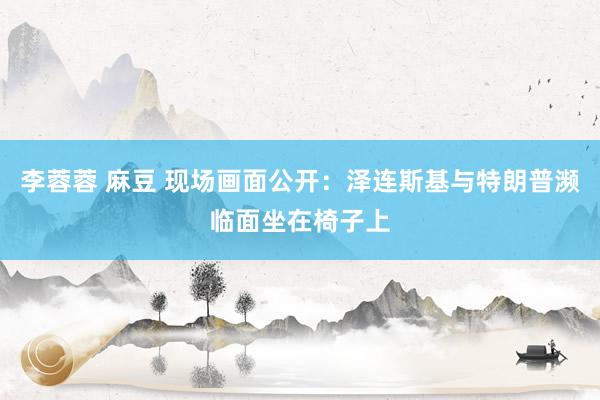 李蓉蓉 麻豆 现场画面公开：泽连斯基与特朗普濒临面坐在椅子上