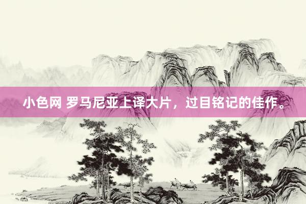 小色网 罗马尼亚上译大片，过目铭记的佳作。